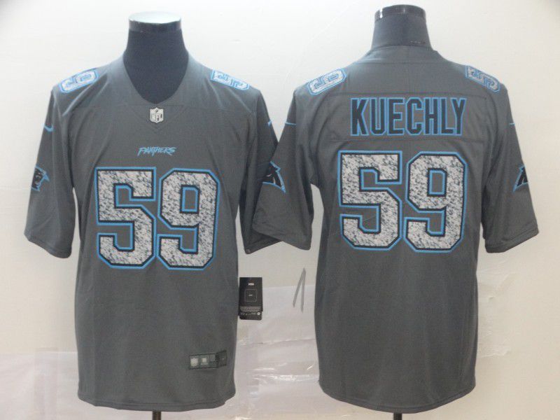 Men Carolina Panthers #59 Kuechly Nike Teams Gray Fashion Static  Limited NFL Jersey